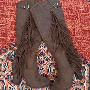 Brown Fringe Boots